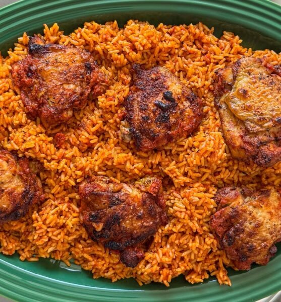Turkey wing barbecue Jollof rice