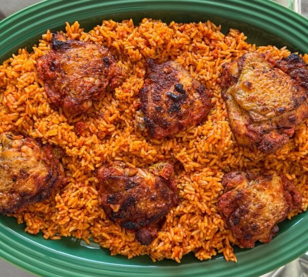Turkey wing barbecue Jollof rice