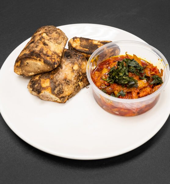 ShalomAfricanFoods_RoastedYams BoleSauceWithUgba